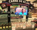 Display of beef from the United States in a Colombian grocery market