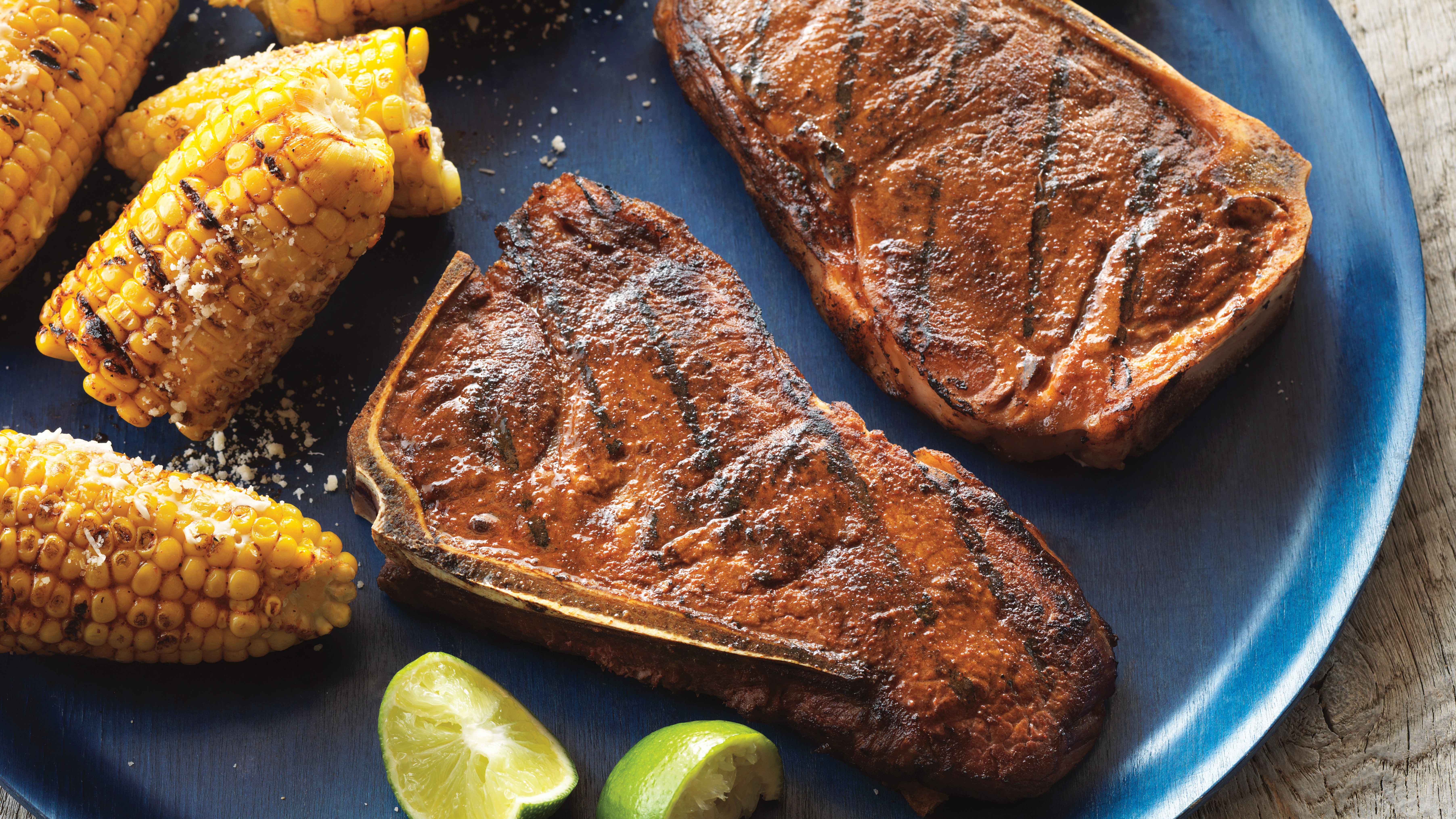 smoky-grilled-strip-steaks-with-mexican-style-corn